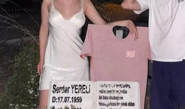 Serel Yereli babasının mezarını sevgilisiyle ziyaret etti! &#039;Kocam babamla tanıştı&#039; deyince... Sosyal medya bunu konuşuyor