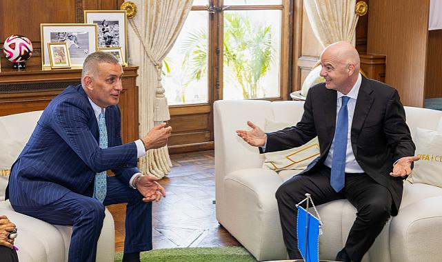 Türk futbolunu masaya yatırdılar! TFF Başkanı İbrahim Hacıosmanoğlu, FIFA Başkanı Infantino ile görüştü