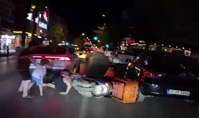 Buca’da yaya geçidinde korku dolu anlar!