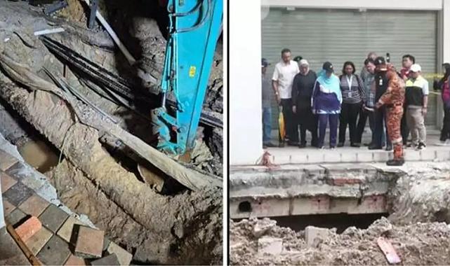 Hintli turist Malezya'da çöken kaldırımdan 8 metrelik çukura düştü, arama çalışmaları sürüyor