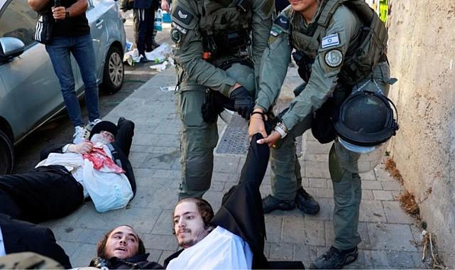 İsrail'de zorunlu askerlik ayaklanması! Polis, toplanan kalabalığa müdahale ediyor