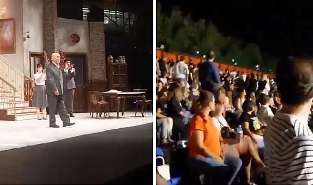 Şener Şen'in tiyatro oyununa saldırı! Cam şişe fırlatıldı, oyuna ara verildi
