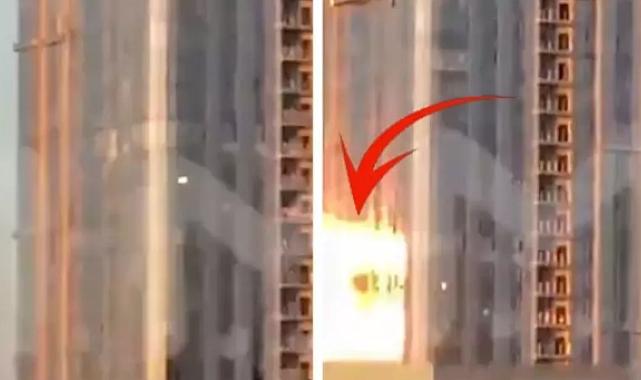 Ukrayna, Rusya'da 38 katlı bir binayı drone ile vurdu!