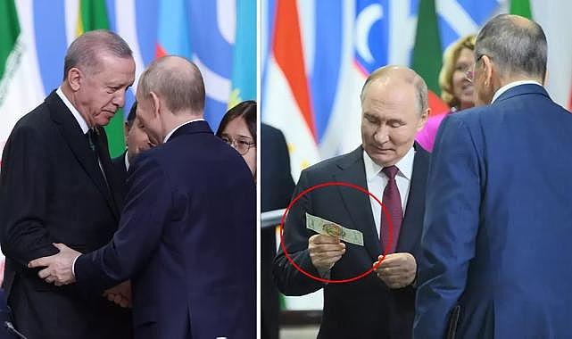Putin'in elinde görüldü! BRICS Zirvesi'ne damga vuran banknot