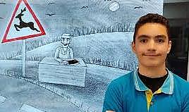 Sinop'ta Ortaokul Öğrencisinin Çizdiği Karikatür, "Dünya Birinciliği" Ödülü Aldı