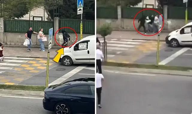 Sokak ortasında dehşet anları! Maskeli saldırgan önüne geleni bıçakladı