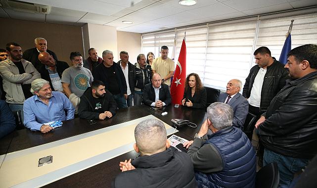 Karşıyaka belediye başkanı,başkan Ünsal pazarcı esnafını konuk etti.