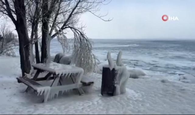 Çıldır Gölü Kutupları aratmadı: Hava sıcaklığı -20'ye düştü