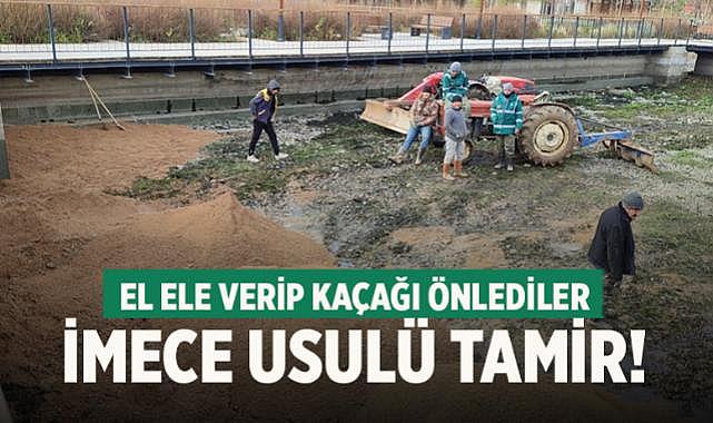 Denizli'de su kaçağına imece usulü tamir
