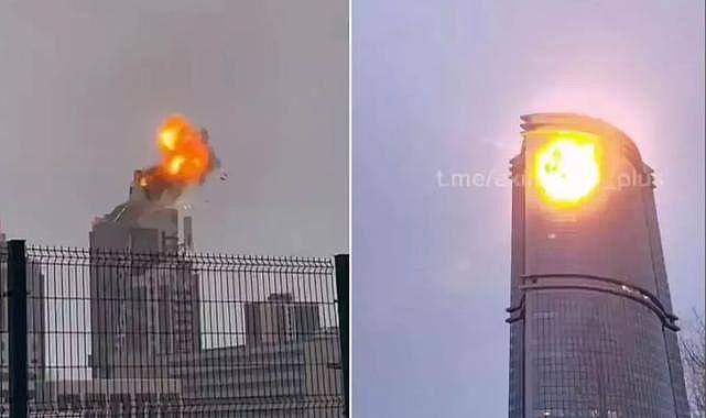 Ukrayna, Rusya&#039;da 120 metre yüksekliğindeki bir gökdeleni vurdu