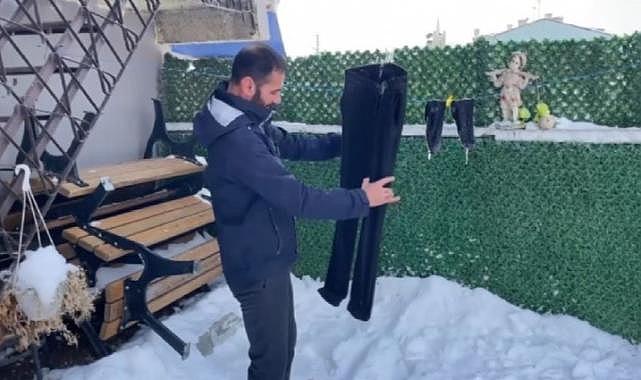 Yurdun doğusu dondu; Dışarı asılan kıyafetler buzla kaplandı, havaya serpilen kaynar su yere düşmeden buz oldu