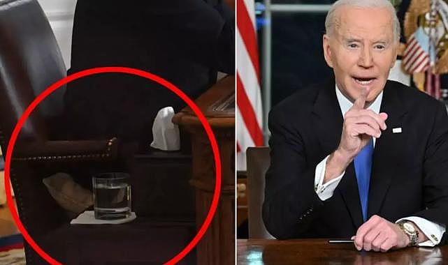 Biden'in ve konuşmasında ilginç detay: Oval Ofis'te yastık desteği