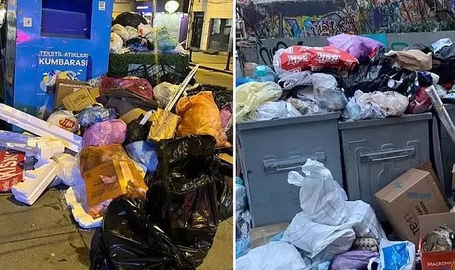 Beşiktaş Belediyesi'nde işçiler grev kararı aldı, sokaklar çöp dağlarına döndü