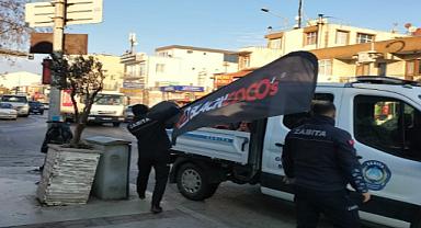 Güzelbahçe Belediyesi zabıta ekipleri kaldırım işgaline geçit vermiyor