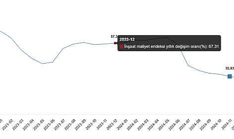 İnşaat Maliyet Endeksi, Aralık 2024