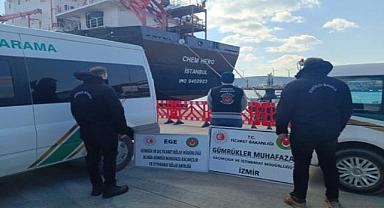 Limana demirleyen gemide 20 ton kaçak akaryakıt tespit edildi