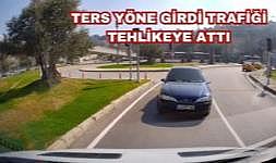 Konak'ta ters yöndeki araç trafikte panik yarattı