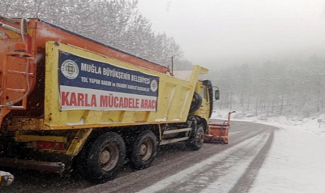Muğla'da Mart ayında kar mücadelesi