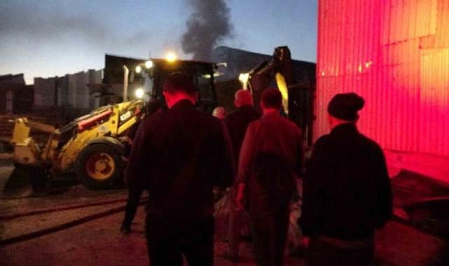 Kütahya’da tahta palet üretimi yapan atölyede yangın