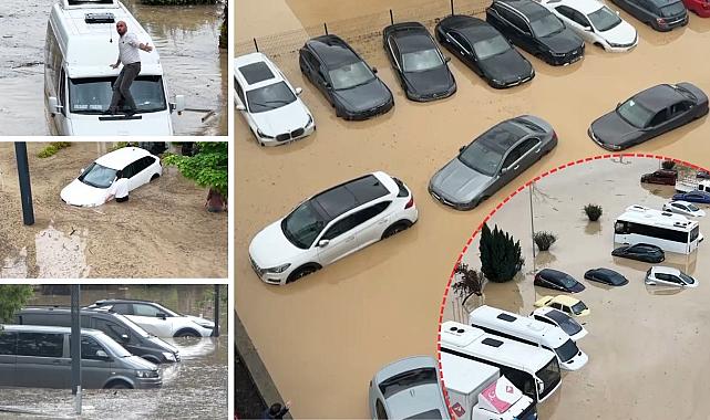 Trabzon'da sağanak yağış hayatı felç etti! Eski devlet sahil yolu sular altında