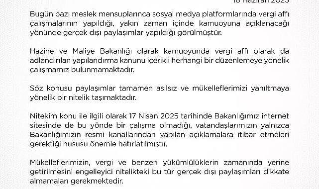 Vergi affı iddiaları gündem olmuştu! Hazine ve Maliye Bakanlığı&#039;ndan açıklama.