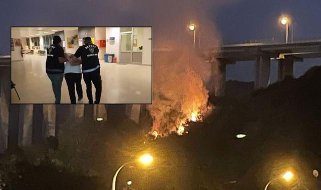 Beykoz'da işaret fişeği yangına sebep oldu, şahıs gözaltında