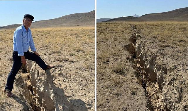 Konya’da yarıklar köy yoluna kadar ulaştı