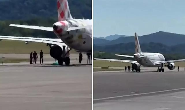 Milano’da pistte facia: Uçak motoru can aldı