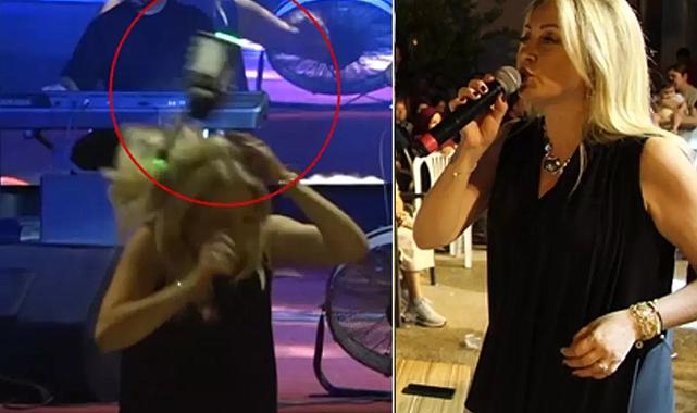 Nurcan Altınok’a Sahnedeyken Drone Çarptı!