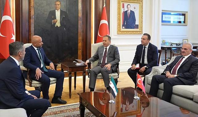 Yerlikaya, Suriye Bakanı Salih'i kabul etti