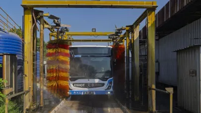 ESHOT, otobüs yıkamada suyu geri dönüştürüyor