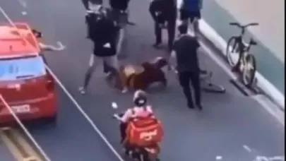 Bisikletli hırsıza otomobilli sert müdahale