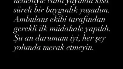 Canlı yayında fenalaşan Burcu Binici’den ilk açıklama geldi