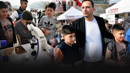 Başkan Eşki çocuklarla buluştu... Minikler eğlenirken öğrendi!