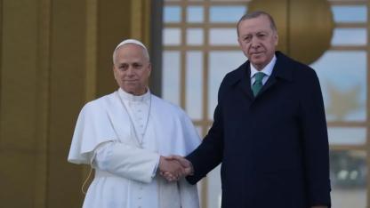 Cumhurbaşkanı Erdoğan, Papa 14. Leo'yu resmi törenle karşıladı