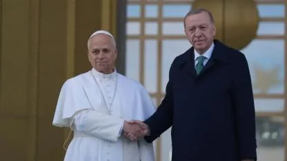 Cumhurbaşkanı Erdoğan, Papa 14. Leo'yu resmi törenle karşıladı