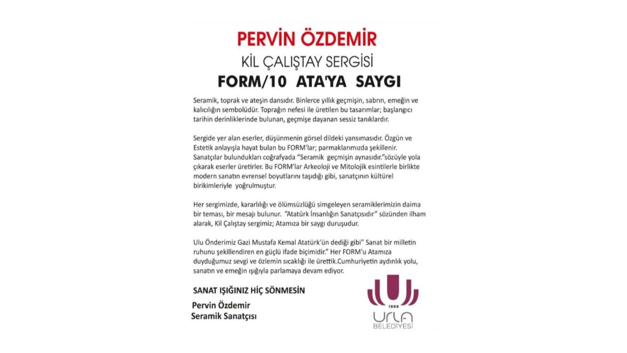 Uluslararası  seramik sanatçısı  Pelvin Özdemir 'in önderliğinde ATA'YA SAYGI sergisi