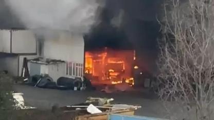 İstanbul'da TIR tamirhanesinde yangın