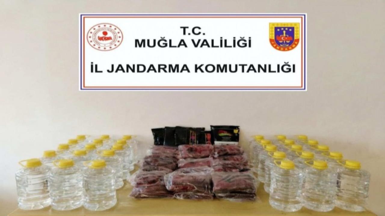 Muğla’da yenil yıl öncesi 1 ton 235 litre kaçak içki ele geçirildi