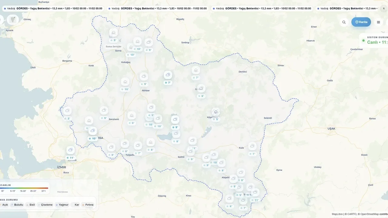 Manisa’da Hava Olaylarına Karşı Erken Uyarı Sistemi Devrede