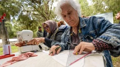 Makineler taşındı, eğitim açık alanda devam etti