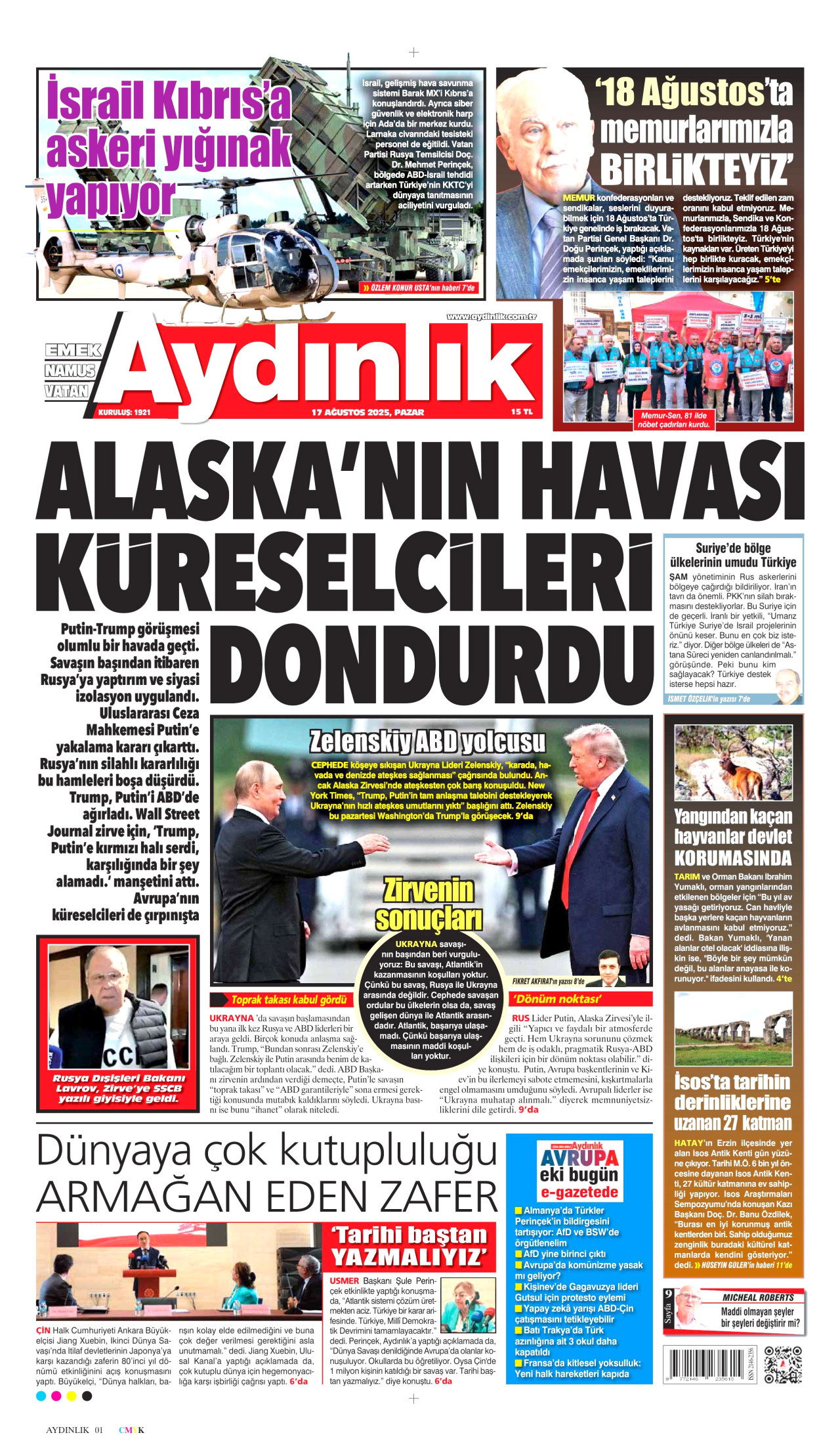 AYDINLIK GAZETESİ Gazete Manşeti