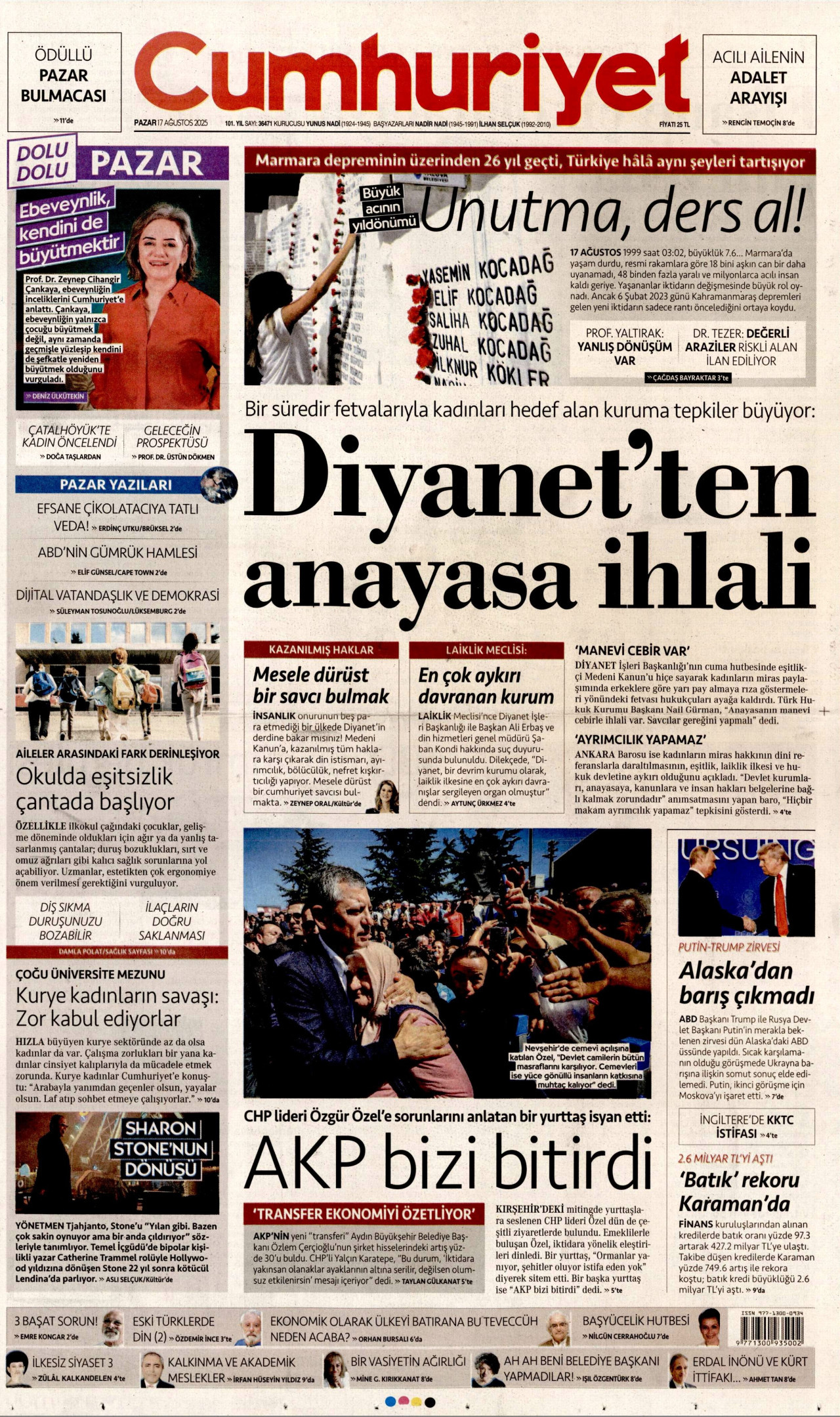 CUMHURİYET Gazete Manşeti
