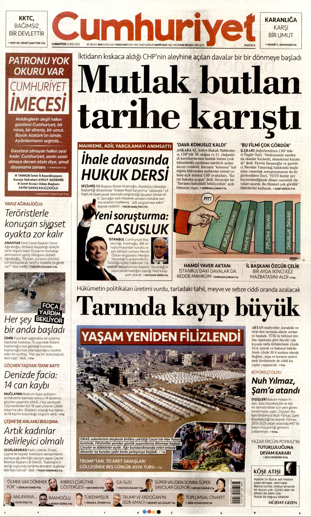 CUMHURİYET Gazete Manşeti