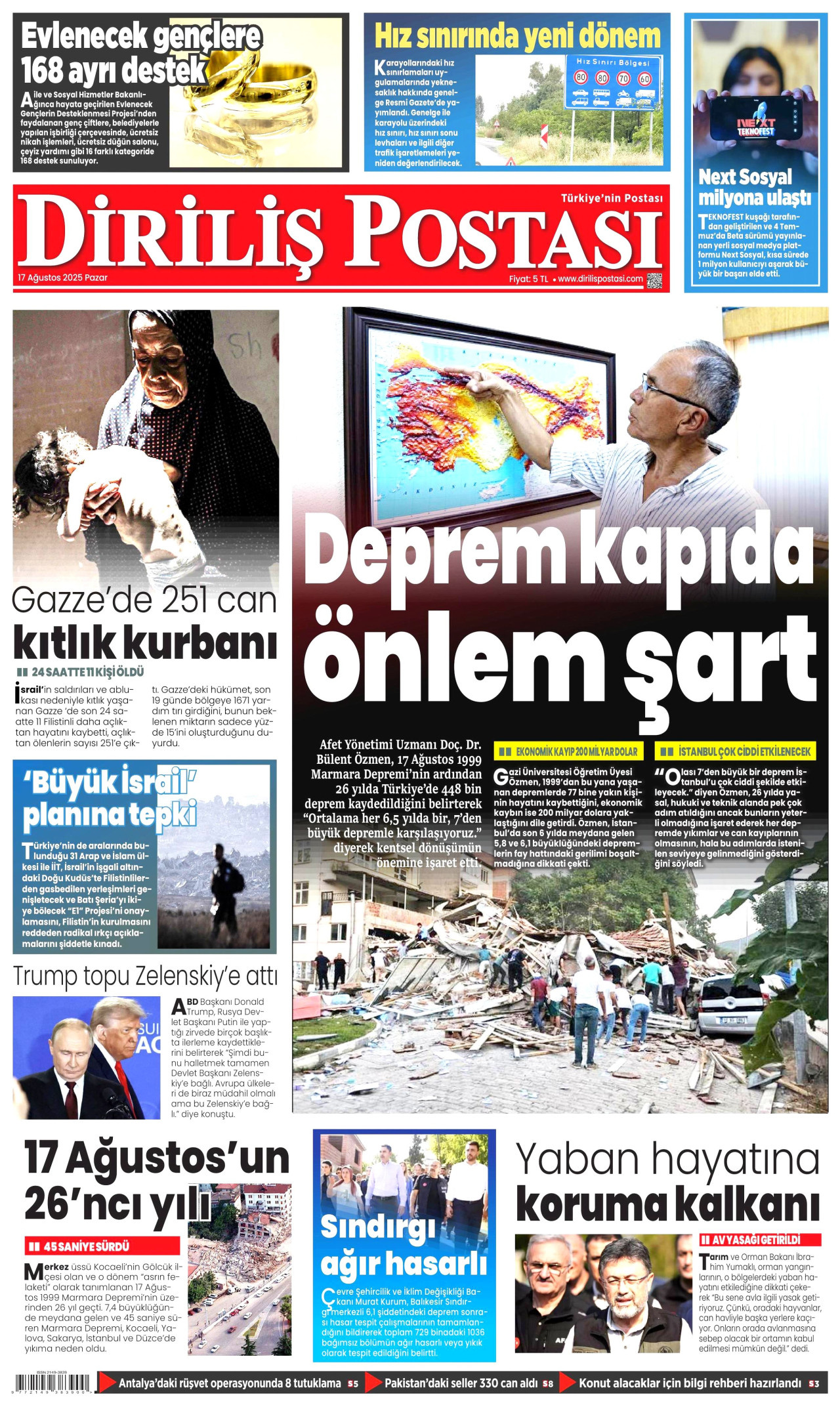DİRİLİŞ POSTASI Gazete Manşeti