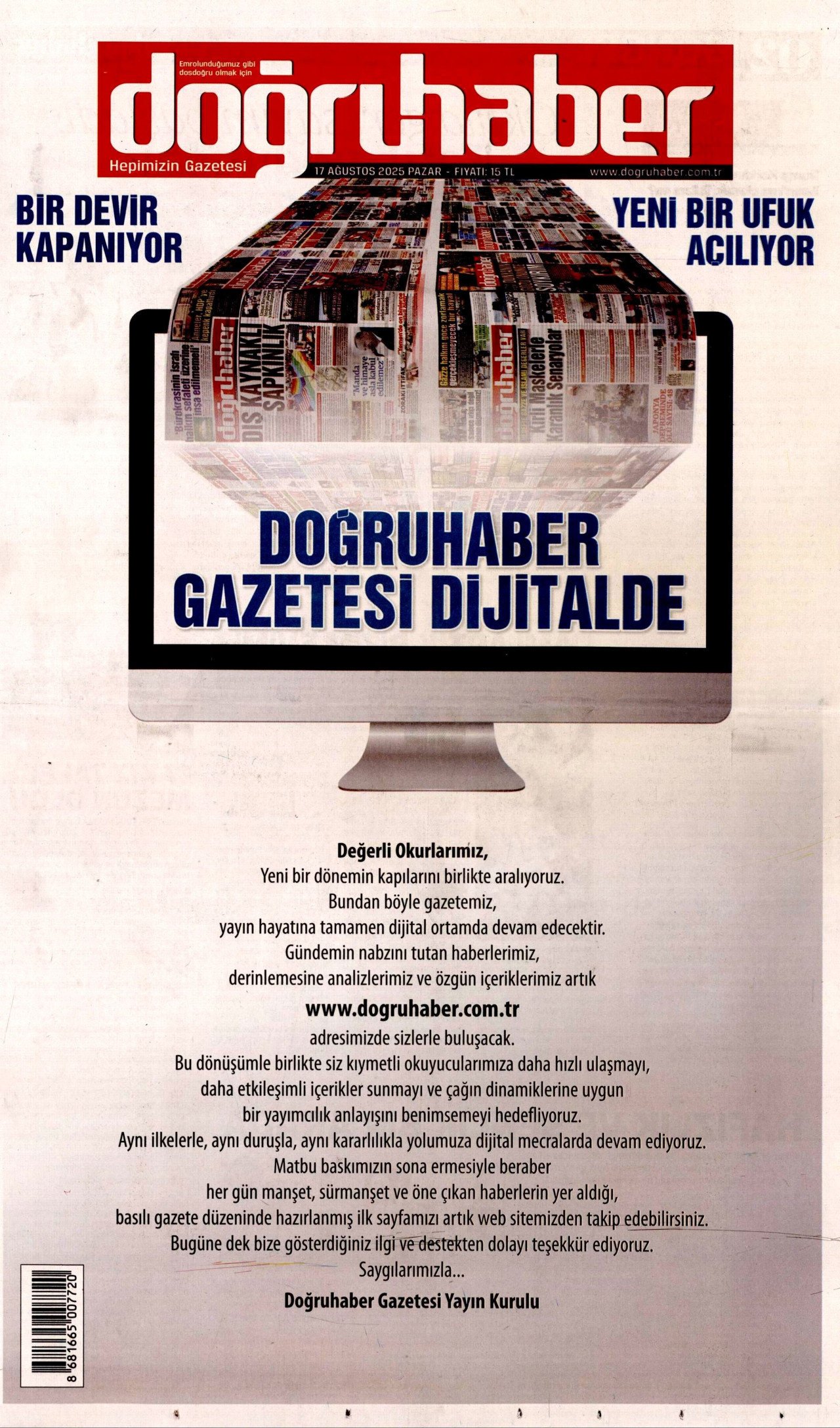 DOĞRU HABER Gazete Manşeti