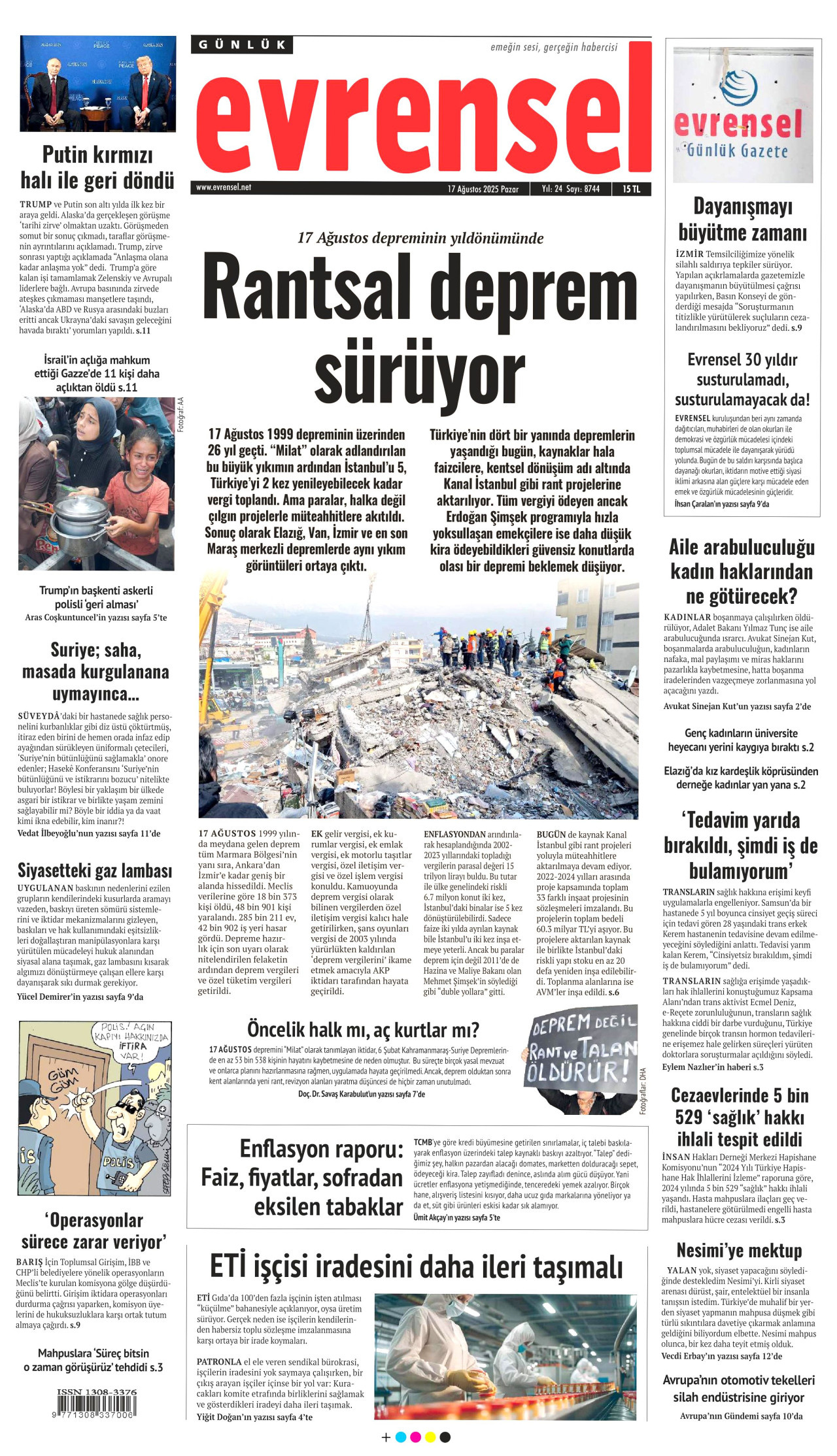 EVRENSEL Gazete Manşeti