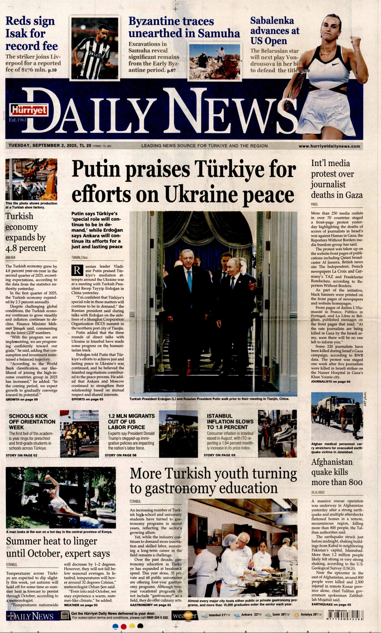 HÜRRİYET DAİLY NEWS Gazete Manşeti