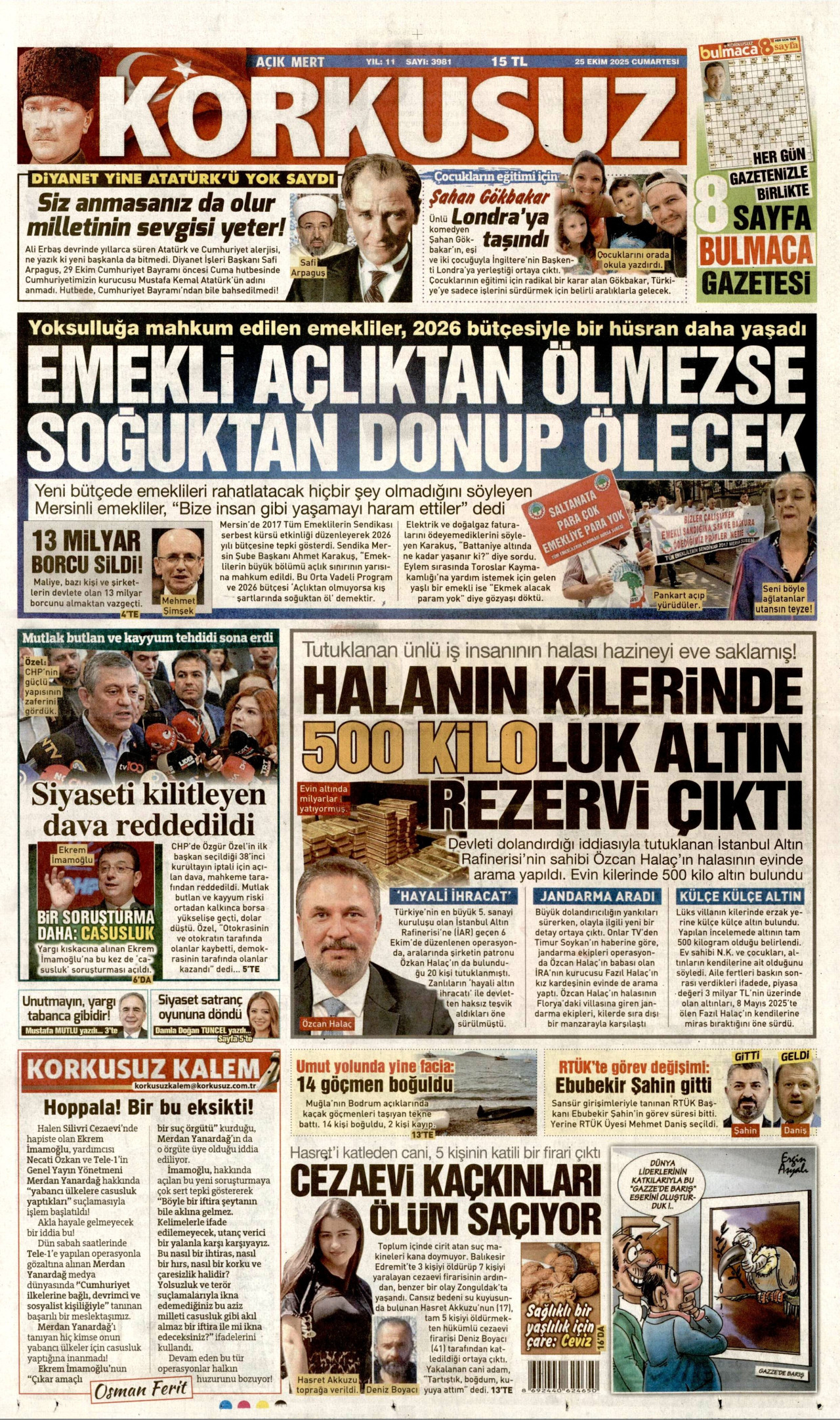 KORKUSUZ Gazete Manşeti