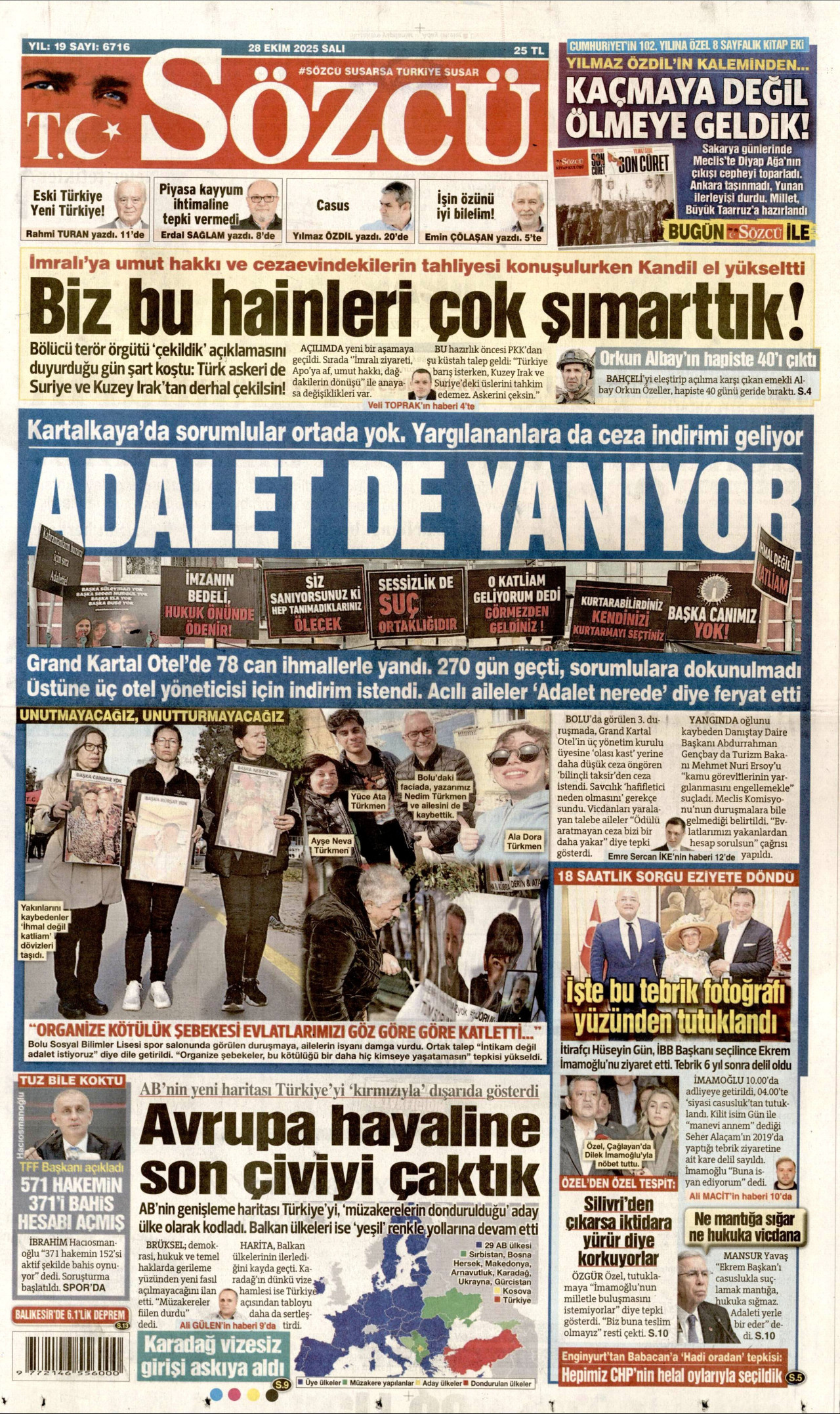 SÖZCÜ Gazete Manşeti